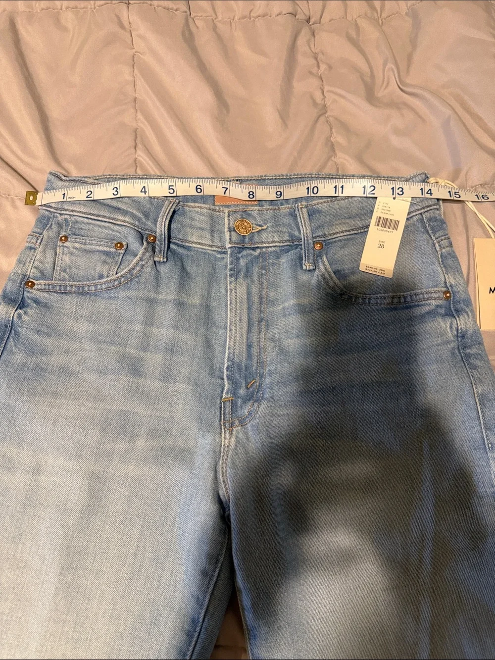 MOTHER Insider High Rise Crop Straight Step Jeans